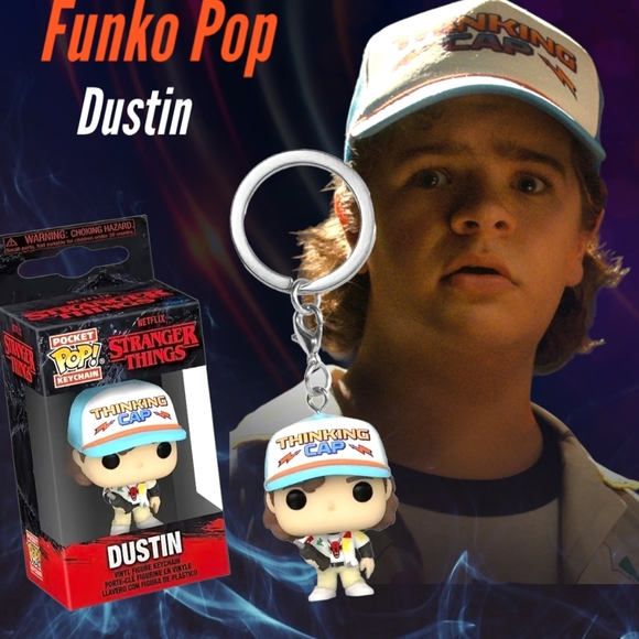 NWT!! Funko Pop Keychain New Dustin From Hit Series Stranger Things!! - Picture 6 of 11